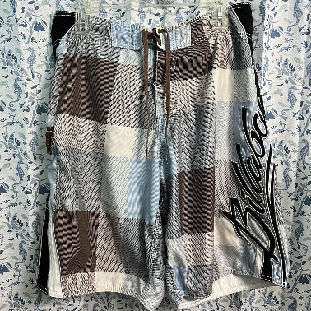 Vintage Y2k Billabong Boardshorts Mark Occhilupo Signature Swim Trunks Size 34